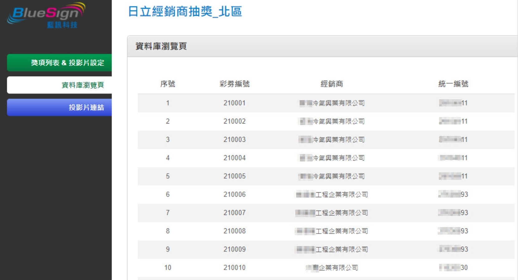 抽獎名單資料庫